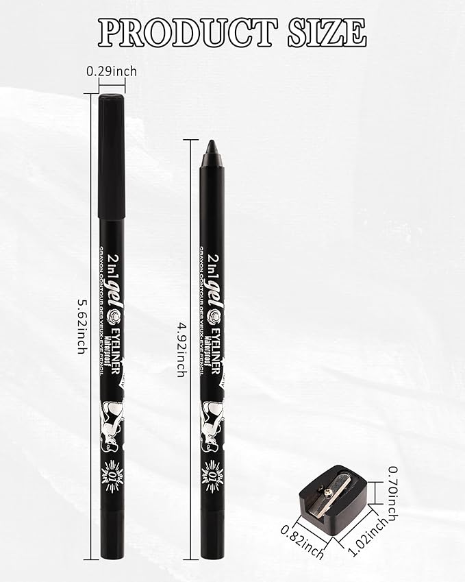Gold Shimmer Eyeliner Pencil Gel, Sharpenable Multi-Use Longwear Colored Eye Liner Pen, Waterproof Smudge Resistant, Smooth Cream Eye Brightener Pencil Makeup Pen with Sharpener, Delineador De Ojos-04