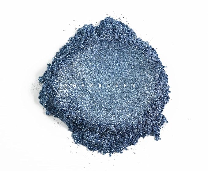 MARBLERS Chunky Natural Mica Powder [Blue Jay Pearl] 0.11oz (3g) | Highly Pigmented | Non-Toxic, Vegan, Cruelty-Free | Eyeshadow, Body Butter, Nail Polish, Nail Art | Party, Body, Face Makeup