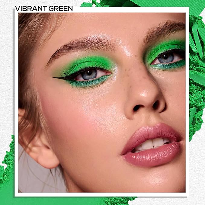 MAKI YIKA Forest Green Matte Single Eye Shadow Palette for Women, Pigmented White Eyeshadow Powder for Brown Eyes, Color Stay Long Lasting Waterproof Eye Makeup Palette, #3