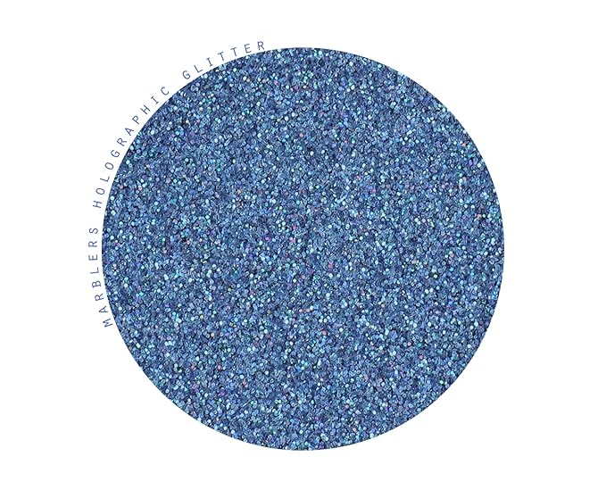 MARBLERS Holographic Face & Body Glitter [Holo Denim] 0.18oz (5g) | Fine | Non-Toxic | Vegan | Cruelty-Free | Festival, Rave & Party Makeup | Eye, Hair, Nail Polish, Eyeshadow | Nail Art | Gel Nail