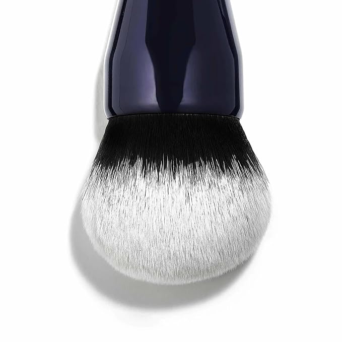 Lune+Aster Powder Duo Brush | Dual-Ended Makeup Brush For Application Of Bronzers, Blushes And Powders. Made with Alumium Handle, Vegan Bristles.