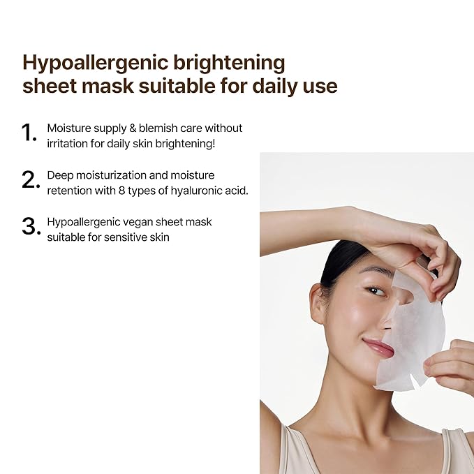 SOME BY MI Galactomyces Glutathione Daily Mask - 30 Sheets, 11.8Oz - Vitamin C Vegan Face Sheet Mask for Skin Brightening Routine - Skin Moisturizing and Glowing Care for Glass Skin - Korean Skin Care