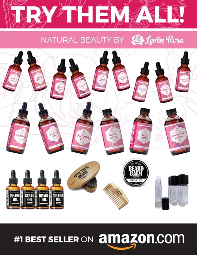 Leven Rose Green Coffee Bean Oil 100% Natural Pure Cold Pressed Unrefined Coffeebean Oil For Around Eyes, Face, Nails, Skin, And Hair- 1 oz Bottle (1 ounce)
