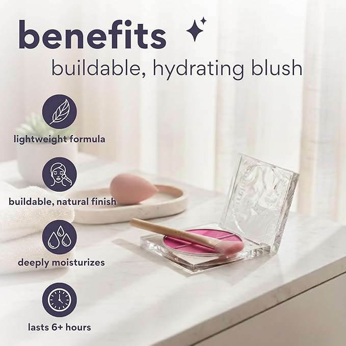 dearcloud Dewy Hydration Watercolor Blush Duo – Bubble – liquid blush for cheeks with niacinamide and aloe vera – Korean beauty makeup (.35 oz)