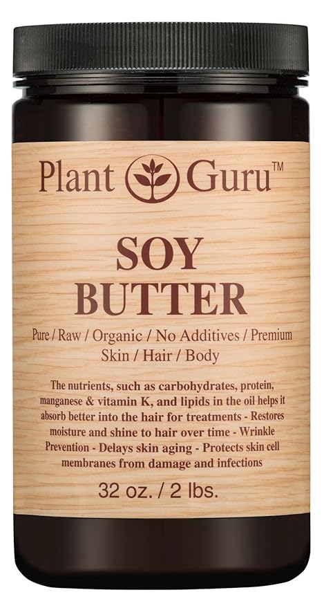 Soy Body Butter 32 oz. 100% Pure Raw Fresh Natural Cold Pressed. Skin Body and Hair Moisturizer, DIY Creams, Balms, Lotions, Soaps.