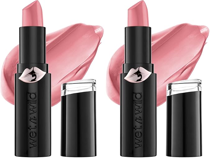 wet n wild Mega Last Matte Lip Color,Semi Matte Hyaluronic Acid Infused,Long Lasting Full Coverage for a Nourishing Pout,Cruelty-Free & Vegan - Think Pink,(Pack of 2)