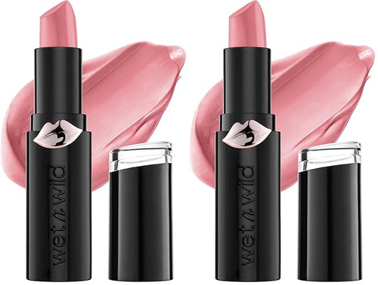 wet n wild Mega Last Matte Lip Color,Semi Matte Hyaluronic Acid Infused,Long Lasting Full Coverage for a Nourishing Pout,Cruelty-Free & Vegan - Think Pink,(Pack of 2)