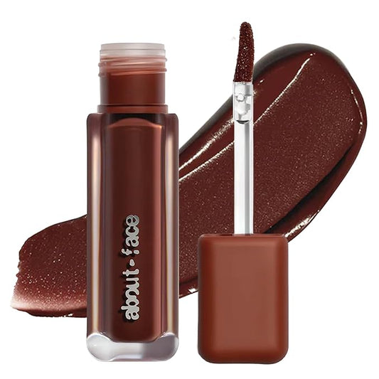 about-face Blur Matte Lip Plump – Soft-Matte Liquid Lipstick with Plumping Effect – Hydrating, Vegan, Cruelty-Free, Clean Beauty – 0.2 oz (Opulent - Rich Mahogany)