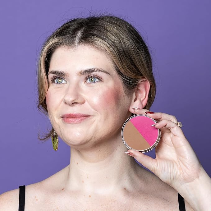 Cheekbone Balance Deep Blush/Bronzer, Talc-Free Multi-Use Compact with a Soft-Matte Finish, Buildable, Skin-Loving Formula with Organic Jojoba Oil, Eco-Conscious, Vegan & Cruelty-Free, 0.38 oz.