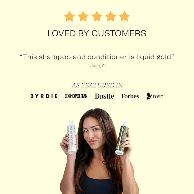 Ingreendients Non Toxic Vegan Shampoo and Conditioner with Organic Ingredients, Apple Cider Vinegar, Tea Tree Oil - Color Safe, Paraben & Gluten Free, Silicone & Sulfate Free, pH Balanced