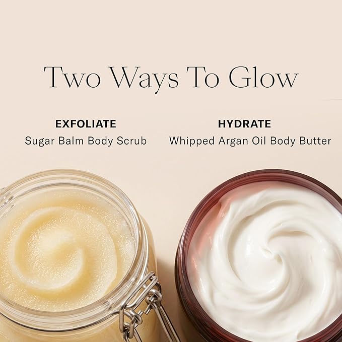 Josie Maran Argan Sugar Balm Body Scrub - Exfoliating Sugar Scrub with 100% Pure Argan Oil & Coconut Oil - Softens, Smoothes & Hydrates Dry Skin - Vegan + Cruelty Free - Baked Lemon Bliss (10 oz)