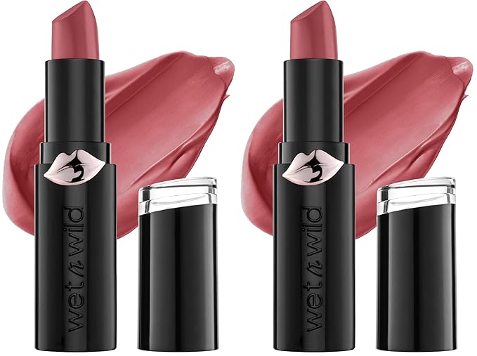 wet n wild Mega Last Matte Lip Color, Semi Matte Hyaluronic Acid Infused, Long Lasting Full Coverage for a Nourishing Pout, Cruelty-Free & Vegan - Wine Room (Pack of 2)