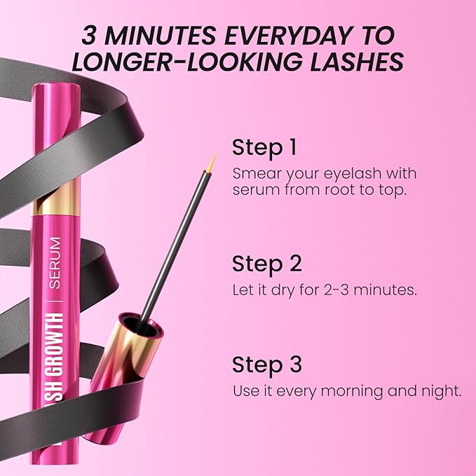 Eyelash Growth Serum - Volumizing Lash Serum for Longer & Thicker Lashes - Natural, Vegan & Gentle (5 mL)