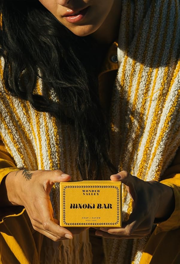 WONDER VALLEY - Hinoki Soap Bar | Vegan, Cruelty-Free, Plastic-Free | Unisex for All Skin Types | Japanese Hinoki, Cedarwood, Siberian Fir (5 oz | 142 grams) - 1 bar