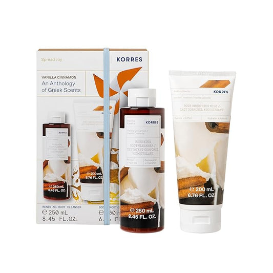 KORRES POMEGRANATE GROVE Body Care Gift Set, Fruity, Juicy Pomegranate, Value Set for Men and Women, Shower Gel 250 ml and Body Milk 200 ml, Vegan.