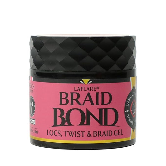 Laflare 100 ml Braid Bond Gel Bulk Extreme Hold for Natural & Kids Hair, Vegan, Nourishing, Braiding Hair, Twist Hair (Peach)
