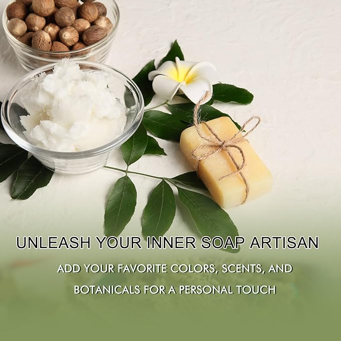 2lb Glycerin Soap Base - Scented Melt and Pour Soap Base for DIY Crafting, Easy to Cut, Vegan and Cruelty-Free, Moisturizing and Gentle on Skin, Perfect for Soap Making Supplies (Shea Butter, 2 Pound)