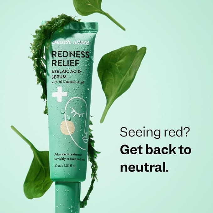 Peach Slices - Redness Relief 10% Azelaic Acid Serum (1.01 oz) - Advanced Skincare - Includes Panthenol, Cica, Algae - Vegan, Cruelty-Free, Korean Skincare & Beauty