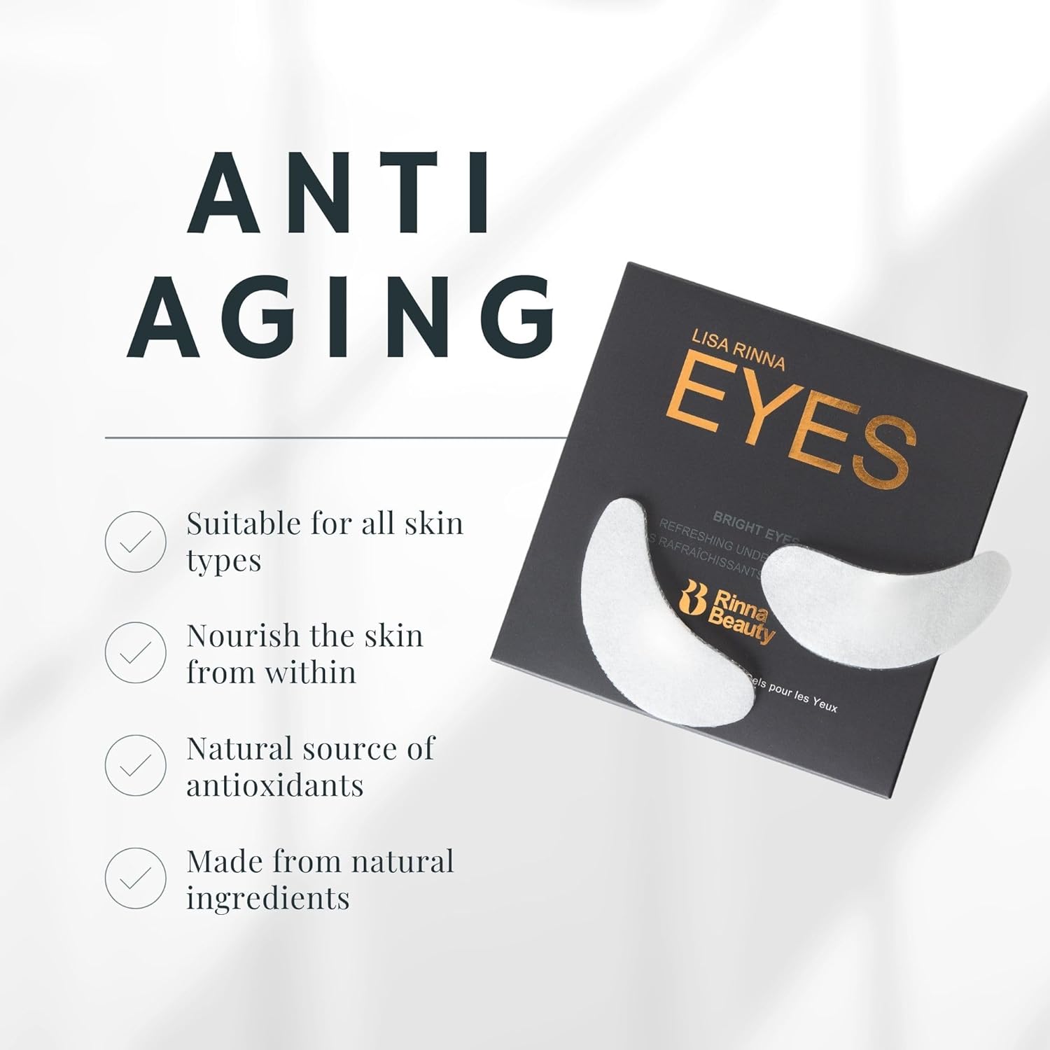 Bright Eyes Cooling under Eye Gel Patches - Reduces Puffy Eyes and Dark Circles, for Men & Women - Vegan, Cruelty-Free, Paraben-Free, Sulfate-Free & Phthalate-Free - 8 Pairs - 1 Count