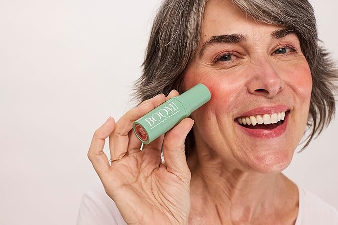 Boomstick Golden Peach ™ - Warm, Coral-Peach Blush Stick and Lipstick - Multistick, Vegan, Makeup for Older Women and Mature Skin Boom Stick By Cindy Joseph