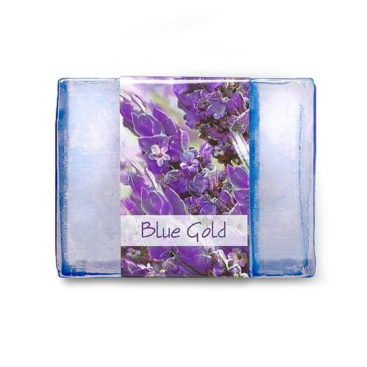 Glycerin Bar Soap Blue Gold Scent - Natural, Vegan-Friendly, Hypoallergenic - Moisturizing and Hydrating with 100% Vegetable Glycerin - Sulfate-Free, Paraben-Free, Chemical-Free - 4.5 oz