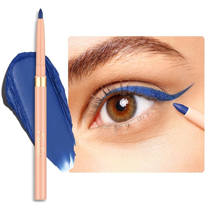 Oulac Navy Blue Eyeliner Pencil, Waterproof Retractable Eye Liner Pen, Long Lasting Smudge Resistant, Vegan & Cruelty-Free, 18 Deep Trench
