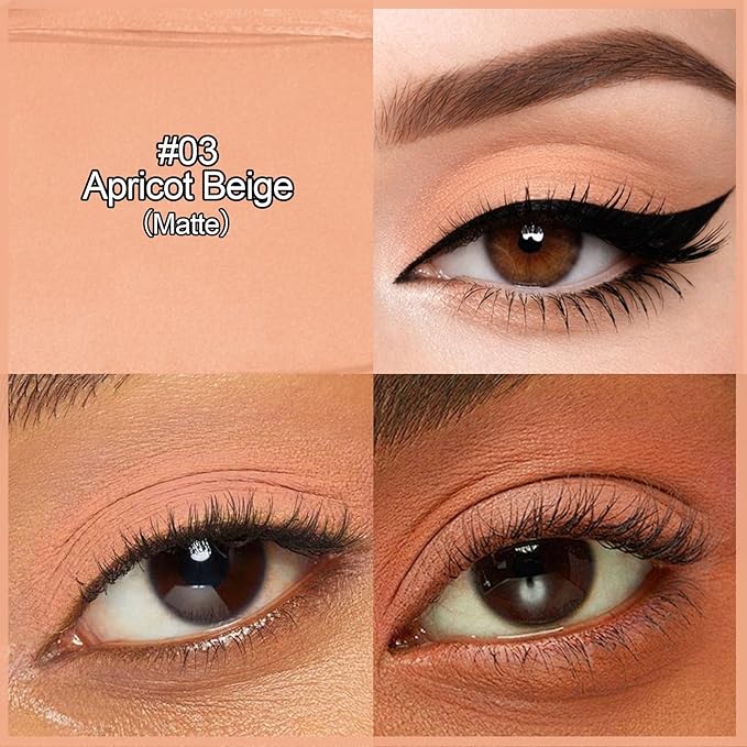 Erinde Apricot Beige Eyeshadow Stick, Waterproof Nude Matte Eye Shadow Sticks, Cream Eye Shadow Pencil Crayon, Buildable & Blendable Long-Lasting Eyeshadow for Older Women, Vegan & Cruelty-Free, B03