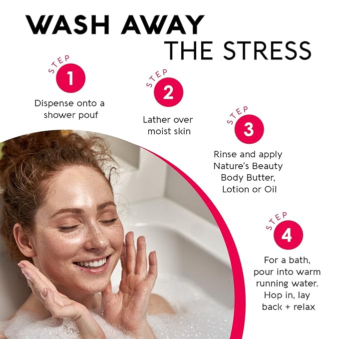 Nature's Beauty Elderberry Eucalyptus Stress Relief Body Wash Multi-Pack - Gentle Bath + Body Cleanser, Restore Skin Made w/Shea Butter, Avocado Oil, and Sweet Almond Oil, 12 fl oz (2 Pack)