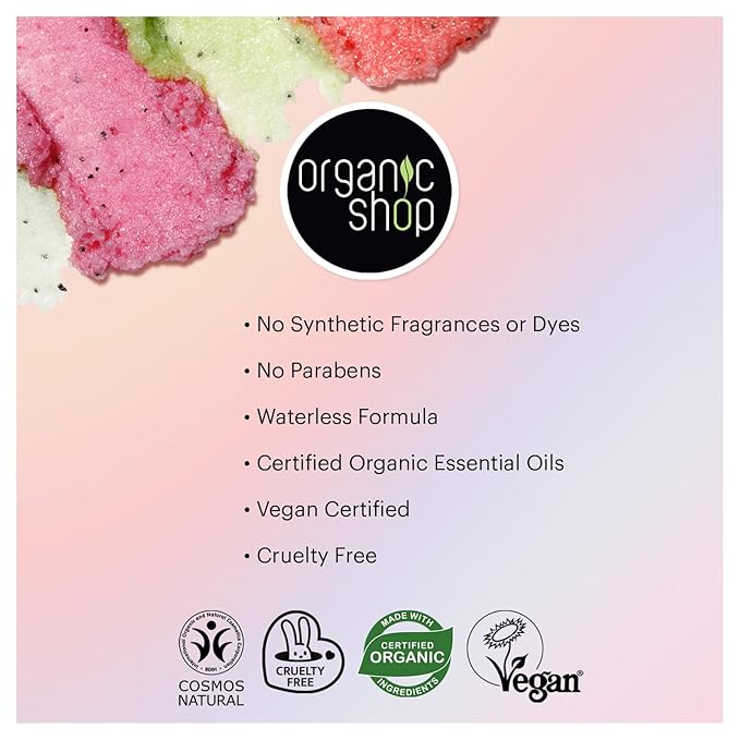 Organic Shop Honey Salt & Juniper Hydrating & Exfoliating Body Scrub, 100% Vegan & Organic, Daily Exfoliant, Detox & Moisturizer, Body, Face, Hand & Foot, Intensive Care & Skin Toning. 250ml