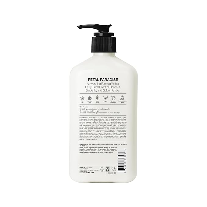 Hempz Body Lotion Moisturizer - White Gardenia & Coconut Palm - Daily Moisturizing Cream, Shea Butter, Coconut Oil - Skin Care Products, All Natural Hemp Seed Oil - 17 Fl Oz
