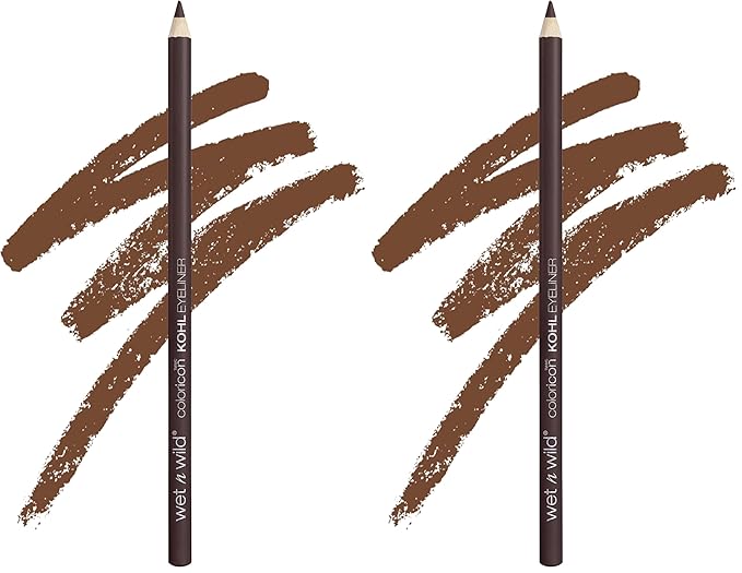 wet n wild Color Icon Kohl Eyeliner Pencil - Rich Hyper-Pigmented Color, Smooth Creamy Application, Long-Wearing Versatility, Matte Finish, Cruelty-Free & Vegan - Simma Brown Now! (Pack of 2)