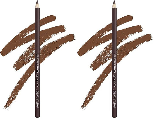 wet n wild Color Icon Kohl Eyeliner Pencil - Rich Hyper-Pigmented Color, Smooth Creamy Application, Long-Wearing Versatility, Matte Finish, Cruelty-Free & Vegan - Simma Brown Now! (Pack of 2)