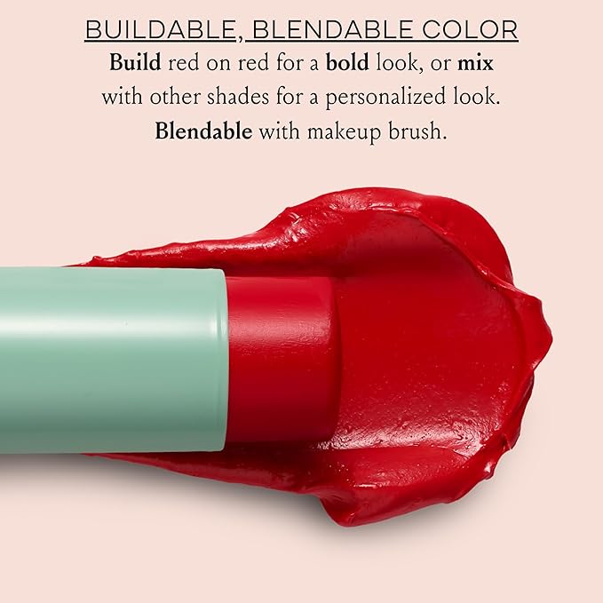 Boomstick Parisian Red - 3-in-1 Cream Blush Stick for Eyes, Lips & Cheek, Long-Wearing Blendable & Building Color Vegan Lipstick Pen for All Skin By Cindy Joseph