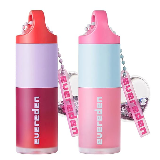 Evereden Kids Tinted Non Toxic Lip Gloss Kit: Ruby Red & Sakura Pink - Non Toxic Makeup Kit for Girls - Vegan Makeup for Kids - Hydrating Lip Gloss with Sunflower, Avocado & Grapeseed Oils