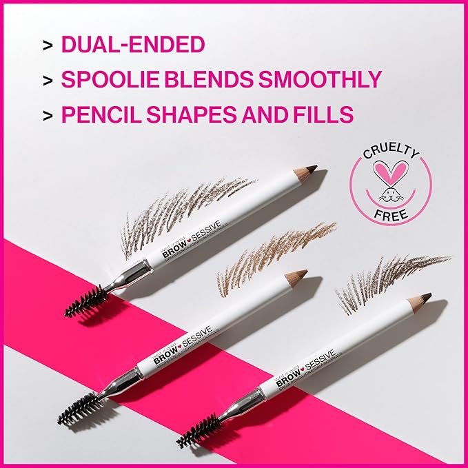 wet n wild Brow-Sessive Brow Pencil, Ultra-Precise Dual Ended Spoolie Brush for Perfect Buidlable Blendable Shaping, Natural Lasting Shades for Every Brow, Cruelty-Free & Vegan - Taupe(Packaged)