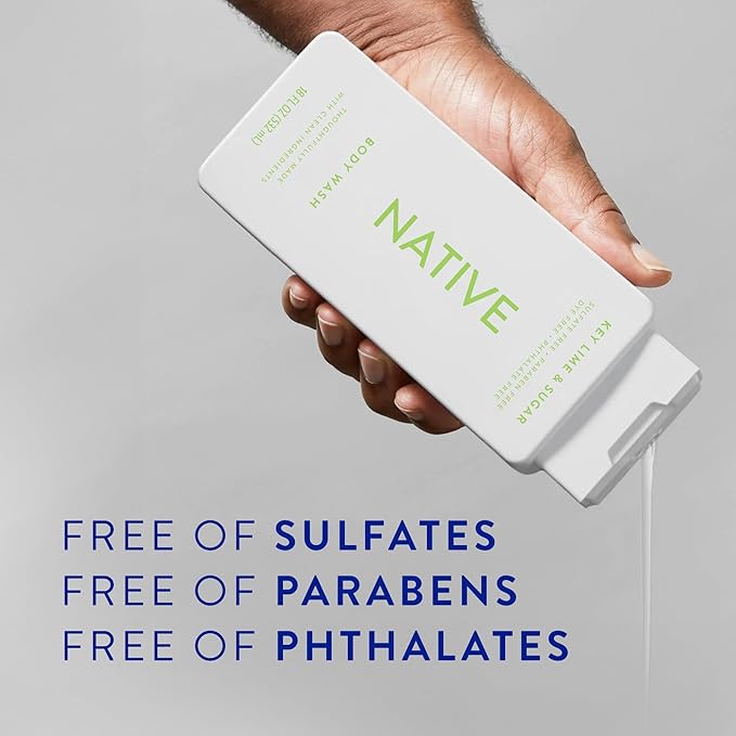 Native Body Wash Contains Naturally Derived Ingredients | For Women & Men, Sulfate, Paraben, & Dye Free Leaving Skin Soft and Hydrating | Key Lime & Sugar 18 oz