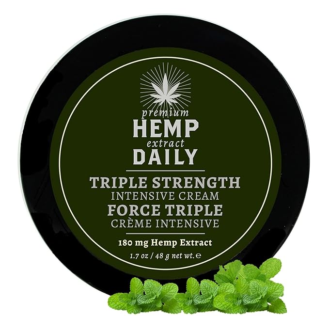 Premium Hemp Extract Daily Triple Moisturizing Cream - Essential Oils and Moisturizer - Vegan, Organic Ingredients - Classic Mint, 1.70 oz - Single