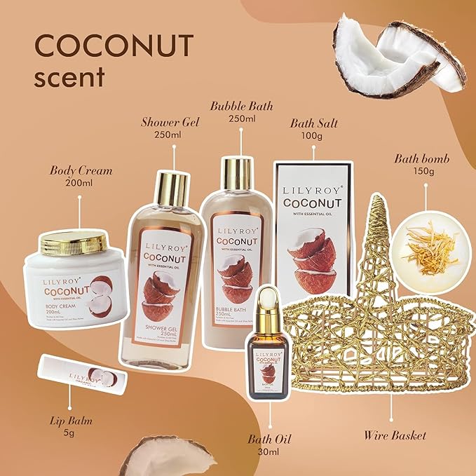 Mothers Day Gifts for Women - 8-Piece Luxury Bath & Body Gift Set for Women and Men Self Care Kit Spa Gift Baskets | Valentines Day Gifts, Birthday, Christmas Gift, All Occasion Present for Mom