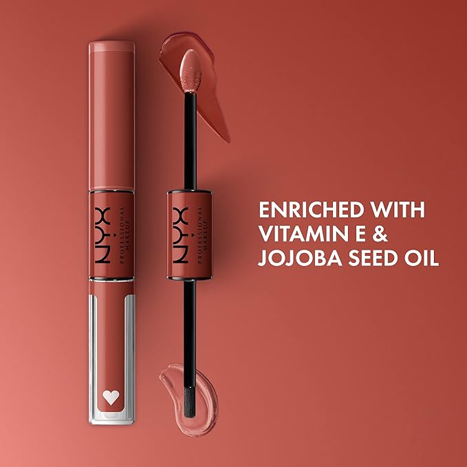 NYX PROFESSIONAL MAKEUP Shine Loud, Long-Lasting Liquid Lipstick with Clear Lip Gloss - Life Goals (Peach Nude)
