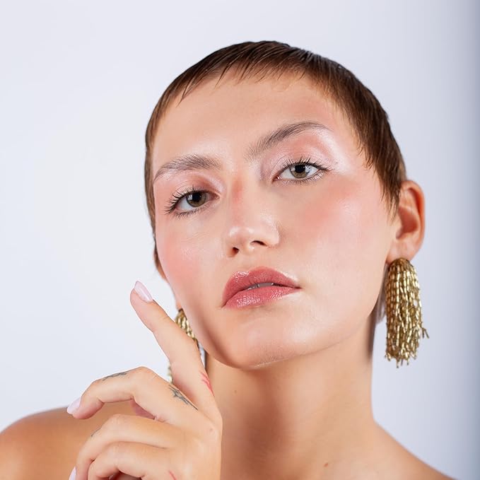 Cream Eyeshadow & Highlighter - Infused with Hyaluronic Acid + Calendula Flower - LightWeight Cream Makeup and Skincare - 99% Natural Ingredients - Vegan Make Up - 02 Retro Pink