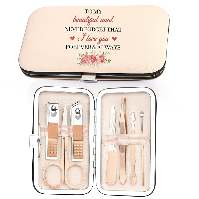 Aunt Gifts,Aunt Christmas Gift Auntie Birthday Stocking Stuffers Gifts for Aunts from Niece Nephew Mothers Day Auntie Gift for Adults Nail Clippers Manicure Kit for Women Pedicure Cuticle Trimmer Set