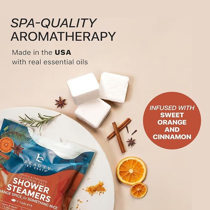 Shower Steamers Aromatherapy - USA Made with Natural Ingredients, Relaxation Gifts for Women & Men, Self Care Spa Day Essentials, Large Shower Tablets with Orange & Fir Essential Oil