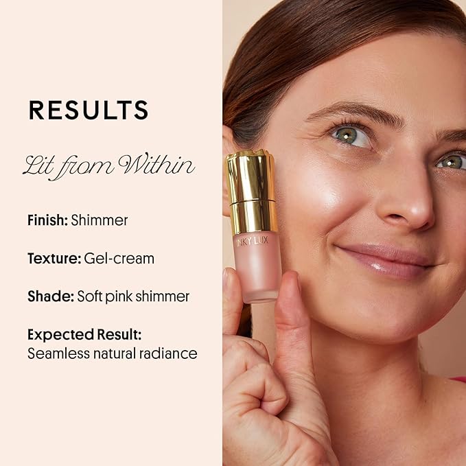 Winky Lux Cheeky Rose Liquid Highlighter - Gel Cream, Blendable & Buildable Pigment, Long Lasting Weightless Dewy Finish, Soft Pink, Angel