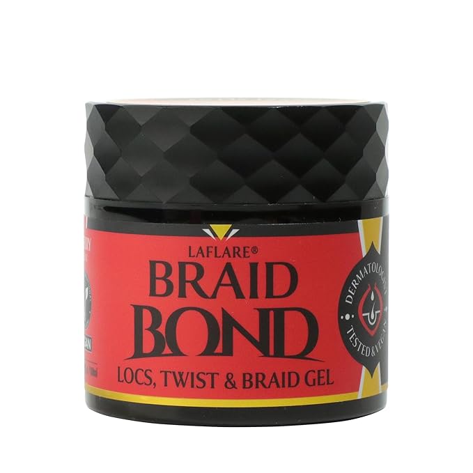 Laflare 100 ml Braid Bond Gel Bulk Extreme Hold for Natural & Kids Hair, Vegan, Nourishing, Braiding Hair, Twist Hair (Cherry)