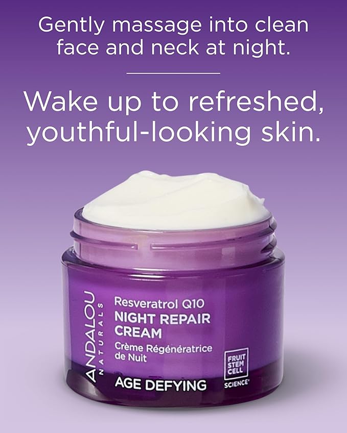 Andalou Naturals Night Crm Repair Resvrtrl Q10, 1.7 oz
