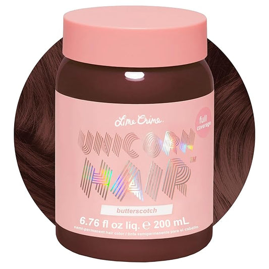 Lime Crime Full Coverage Unicorn Hair Dye, Butterscotch - Damage-Free Semi-Permanent Hair Color Conditions & Moisturizes - Temporary Hair Tint Kit Has A Sugary Citrus Vanilla Scent - Vegan