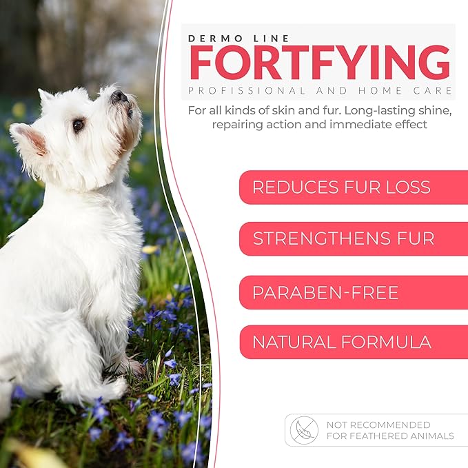 Fortifying Hypoallergenic Professional Shampoo for Pets - Hair Loss Treatment, Healthy & Strong Fur, Pet Grooming Products, Horse Cat & Dog Bath Supplies - VEGAN, Paraben-Free - 33.8fl oz - PUREZA PET