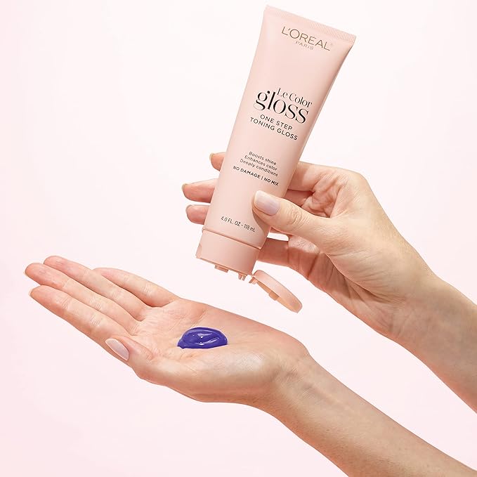 L'Oreal Paris Le Color Gloss Step Toning Gloss,In-Shower Hair Toner with Deep Conditioning Treatment Formula for Gray Hair,Silver Slate,1 Kit,(Pack of 2)