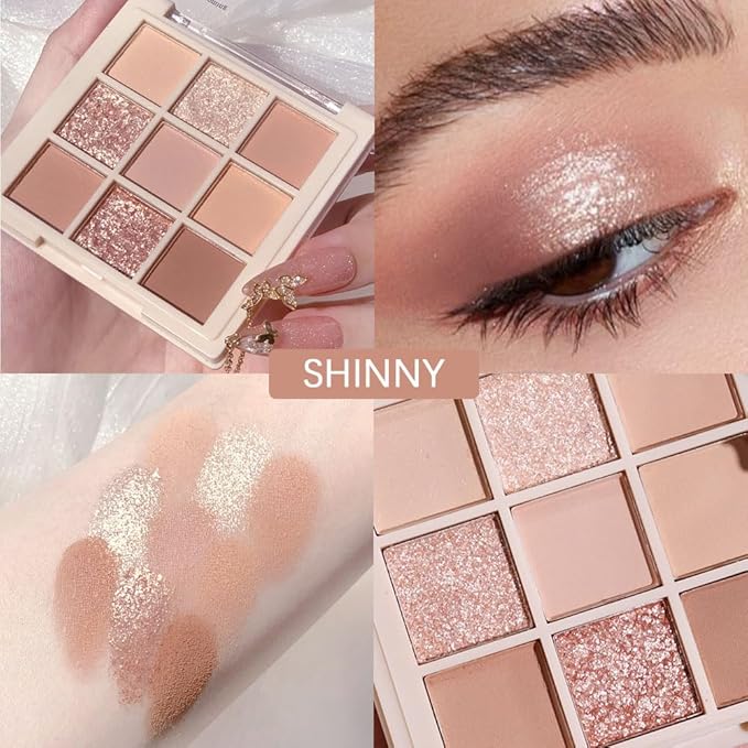 AMY'S DIARY Nude Pink Beige Eyeshadow Palette,Natural Eye Shadow Make Up Pallets for Women,Neutral Small Cream Light Colors Eyeshadow Palette Long Lasting Naturing-Looking,Vegan