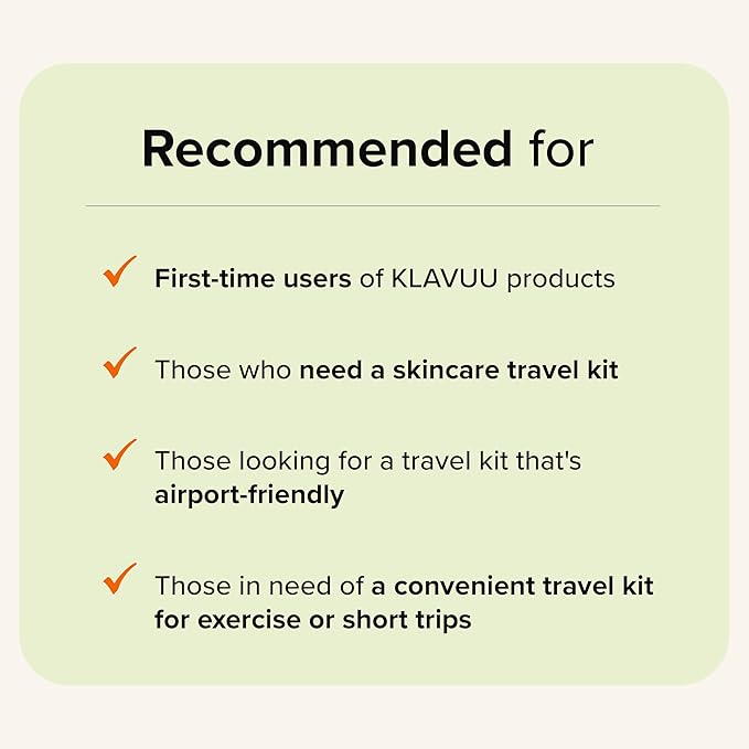 KLAVUU TRAVEL KIT – 4-Step Korean Skincare Set with Collagen Ampoule, Cream, Cleansing Pads & Foam | Travel Size Gift Set | Vegan | Mini K-Beauty Trial Kit